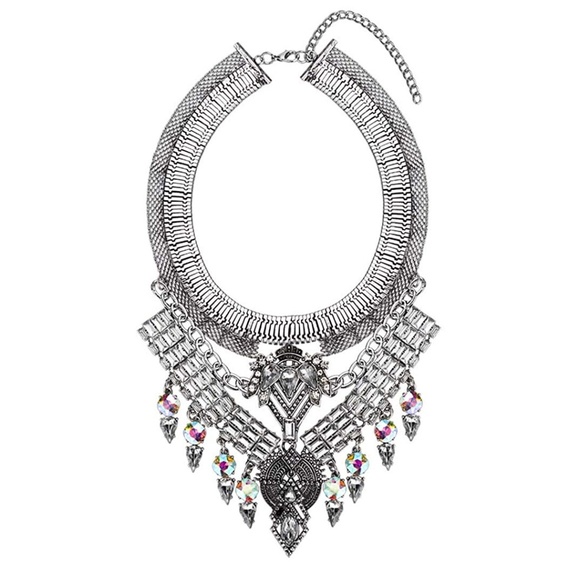 C.C. Boutique Jewelry - NWT Boho Bib Statement Collar Necklace Diamond